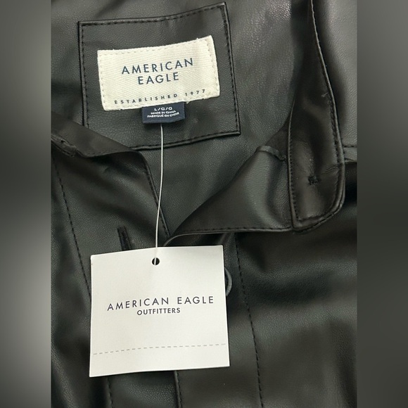 NWT American Eagle Oversized Vegan Leather Shacket in Black - L - Picture 5 of 12